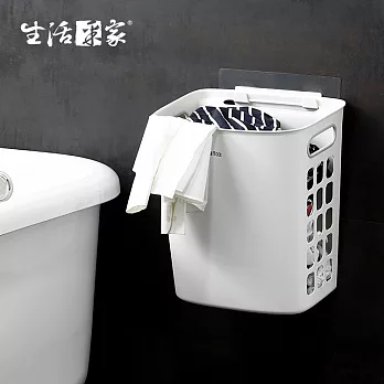 【生活采家】浴室強力無痕貼換洗衣物髒衣籃#57038