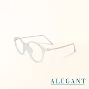 【ALEGANT】韓星時尚網紅復古透視TR90輕量圓框金屬鏡腳UV400濾藍光眼鏡