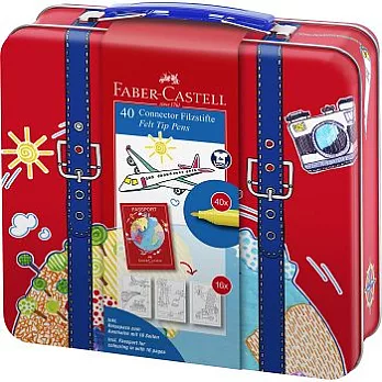 【FABER-CASTELL】旅行箱造型連接筆-40色