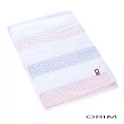 【日本ORIM今治毛巾】BORDER純棉糖果色條紋浴巾 ‧粉藍