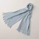 【日本ORIM今治毛巾】波紋織棉麻輕薄圍巾 ‧ 水藍