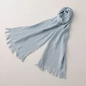 【日本ORIM今治毛巾】波紋織棉麻輕薄圍巾 ‧水藍