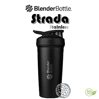 【Blender Bottle】卓越搖搖杯〈Strada不鏽鋼〉24oz『美國官方授權』 神秘黑