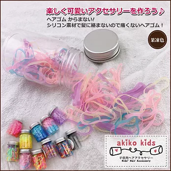 【akiko kids】可愛果凍色系一次性兒童髮圈橡皮筋(乙罐) -果凍色