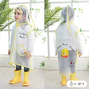 【小樹下】兒童低年級幼稚園防水透明可愛動物印花雨衣(附收納提袋) M/L/XL　M黃色鴨鴨