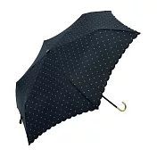 【because】日本晴雨兩用抗UV迷你金色勾把折傘 ‧黑之花邊