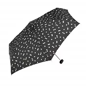 【because】日本晴雨兩用抗UV迷你折傘(含傘套) ‧黑色星心