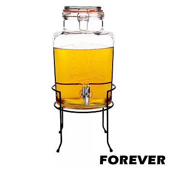 【日本FOREVER】夏天必備派對玻璃果汁飲料桶(含桶架)5L