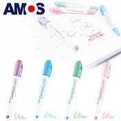 韓國AMOS 4色OPP袋裝果凍螢光筆-粉色款[台灣總代理公司貨]