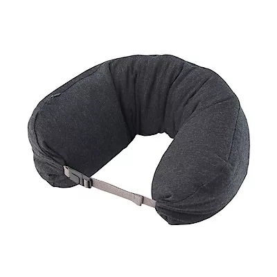 [MUJI無印良品]微粒貼身靠枕(附帽)/雜黑.約16x64cm