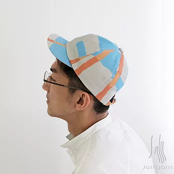 Jain Jain 減簡手制 印花單車帽 防水漆橘藍