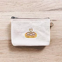 【一帆布包】臺灣小食-帆布輕巧扁形零錢包-小籠包