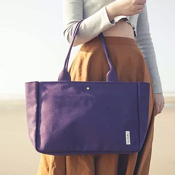 【一帆布包】帆布硬挺大托特包-紫色
