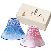 【TOYO SASAKI】日本朝福流彩玻璃冷酒杯木箱禮盒 ‧青赤富士