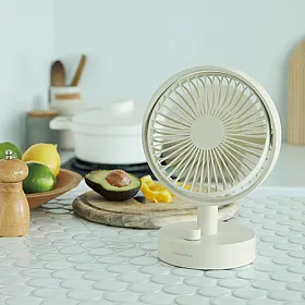 博客來 Recolte 日本麗克特cordless 桌上型電扇自然白