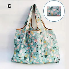 【EZlife】環保折疊寬肩帶大容量購物袋(2入組) C款