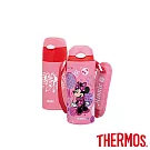 【THERMOS 膳魔師】兒童吸管瓶 不鏽鋼真空保冷瓶0.4L迪士尼米妮-粉紅(FHL-400FDS-P)