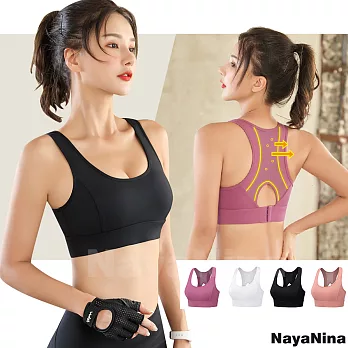 【Naya Nina】極致包覆可調式涼感無鋼圈運動內衣M~XL(四色選)M黑
