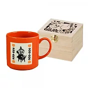 【日本YAMAKA】moomin嚕嚕米圖騰馬克杯木箱禮盒350ml ‧小不點紅