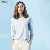 【ST.MALO】MIT花漫水光絲滑防曬吸排女上衣-2026WT-2XL嫩粉藍