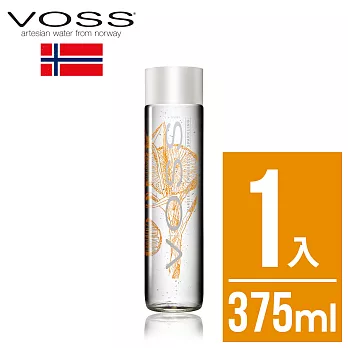 【挪威VOSS芙絲】柑橘檸檬草風味氣泡礦泉水(375ml)-時尚玻璃瓶