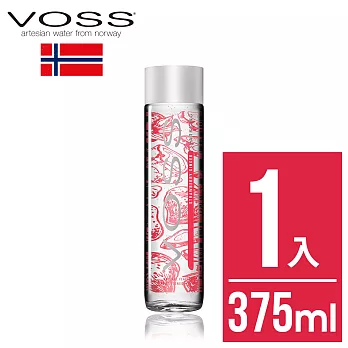 【挪威VOSS芙絲】草莓薑汁風味氣泡礦泉水(375ml)-時尚玻璃瓶