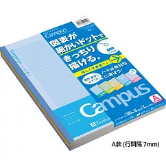 KOKUYO 學習專用Campus筆記本(5冊裝)─理科A行高7m