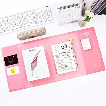 【EZlife】多用途辦公桌墊滑鼠墊-粉紅