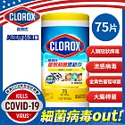 美國CLOROX 高樂氏居家殺菌濕紙巾 檸檬香/75片裝