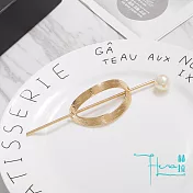 【Hera 赫拉】韓版簡約半圓造型珍珠髮叉/髮簪-2色金色