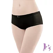【K’s凱恩絲】專利親膚超薄有氧蠶絲內褲-黑色M黑色