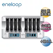 日本Panasonic國際牌ENELOOP高容量充電電池組(8入液晶充電器+4號8入)