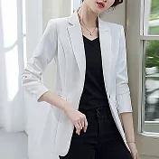 【MsMore】韓國知性魔力修身百搭西裝外套#107602 L 白