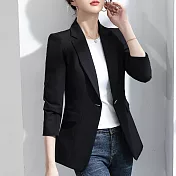 【MsMore】韓國知性魔力修身百搭西裝外套#107602 M 黑