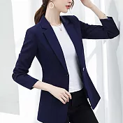 【MsMore】韓國知性魔力修身百搭西裝外套#107602 L 藍