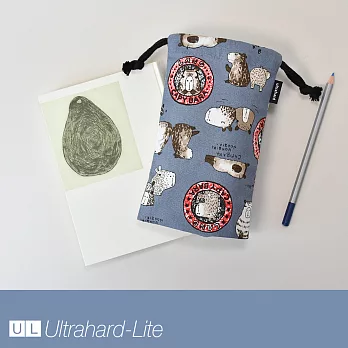 Ultrahard-Lite 萬用束口袋 - 水豚君(灰藍)