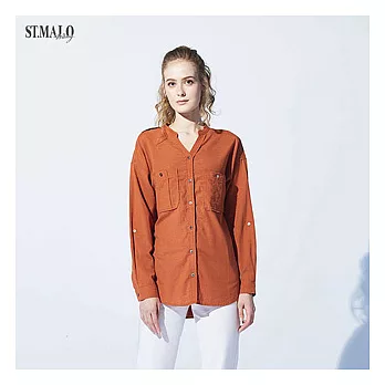 【ST.MALO】歐洲貴族經典天絲亞麻女襯衫-1931WSM磚紅棕