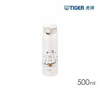 TIGER虎牌 夢重力超輕量304不鏽鋼兒童水壺_彈蓋保溫杯500ml(MCT-A050)  白熊