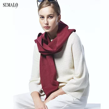 【ST.MALO】Alpaca柔細羊駝圍巾-1836WS-F酒紅色