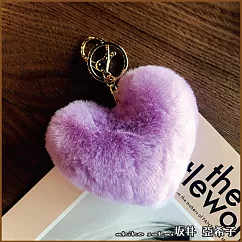 『坂井.亞希子』愛心怦怦跳毛球造型鑰匙圈 ─紫色