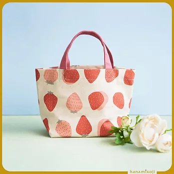 【小花針線房】經典手提袋/草莓花布/禮物/限量製作/托特包/草莓奶昔