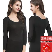 EROSBODY 女日本機能纖維針織衛生衣保暖發熱衣 黑色
