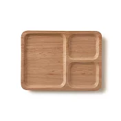 【TAMAKI】木製午餐長方形分隔餐盤25cm