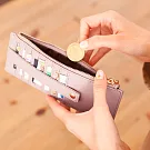CHENSON真皮 8卡超薄卡包零錢包 (W19030-U)祼粉