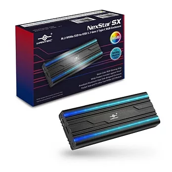 凡達克-NexStar SX M.2 NVMe SSD To USB 3.1 Gen 2 Type C RGB外接盒(NST-207C3-RGB)