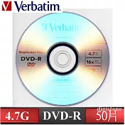 Verbatim 威寶 空白光碟片 AZO 銀雀版 16X DVD-R 4.7GB 燒錄片/光碟片(50片裸裝X1) 50PCS