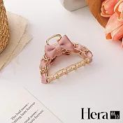 【Hera 赫拉】韓版緞帶編織蝴蝶結髮夾/大抓夾-4色粉色