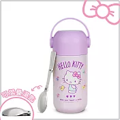 Hello Kitty 304不鏽鋼 雙層真空食物燜燒罐500ml附匙-香芋紫
