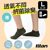 【titan】太肯 輕薄生活踝襪L(26-29cm)L軍綠