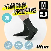 【titan】太肯 輕薄生活中筒襪(22-25cm)M軍綠